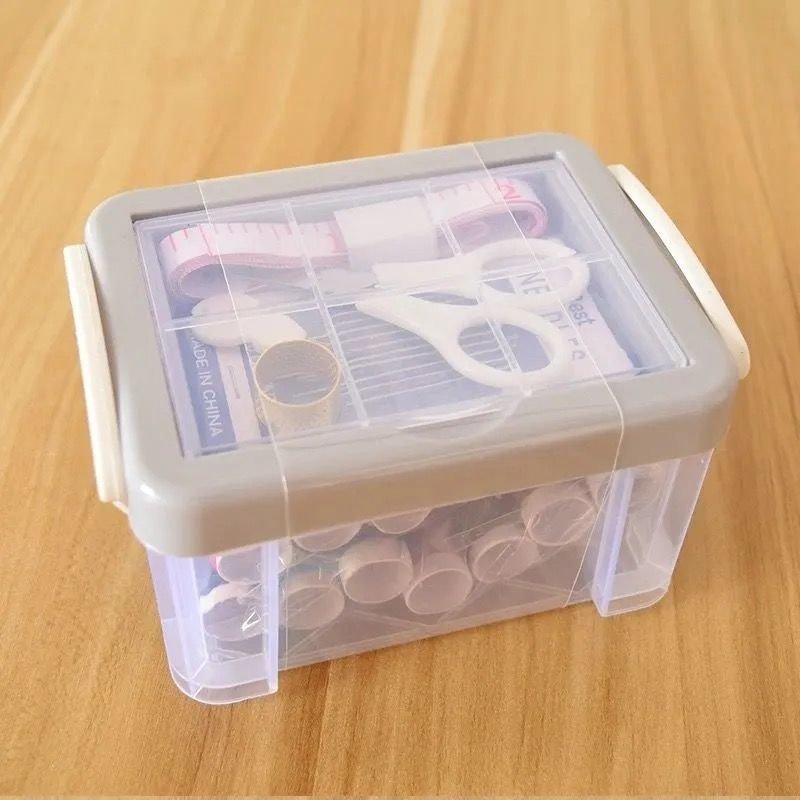 Wholesale Portable Mini Travel Sewing Kit Transparent Plastic Hotel & Home Extension Case Perfect Gift for Adults DIY Embroidery