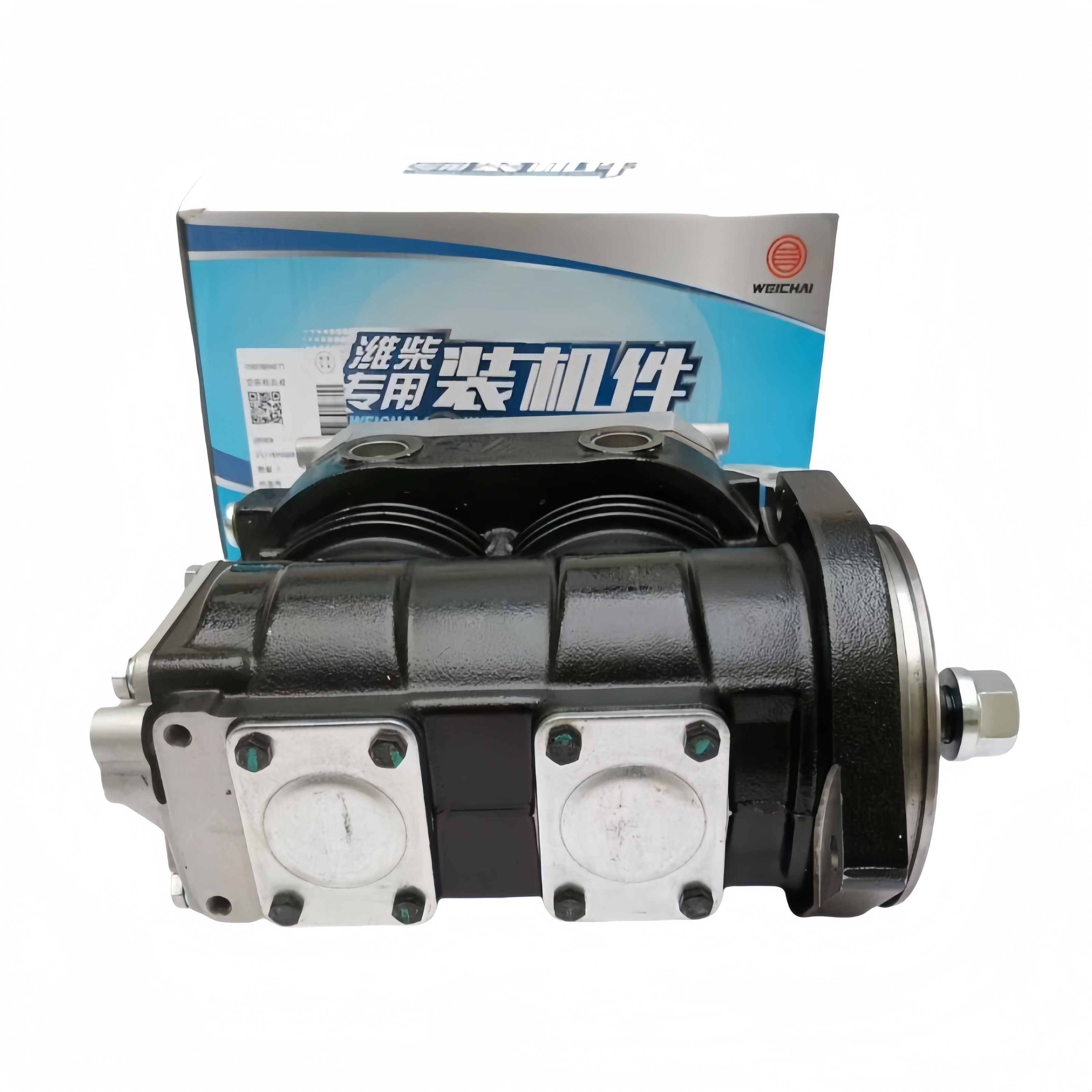 1000889077 Dual Cylinder Air Brake Compressor for Truck Parts Howo Man Weichai WP10H Shaanxi FAW Volvo