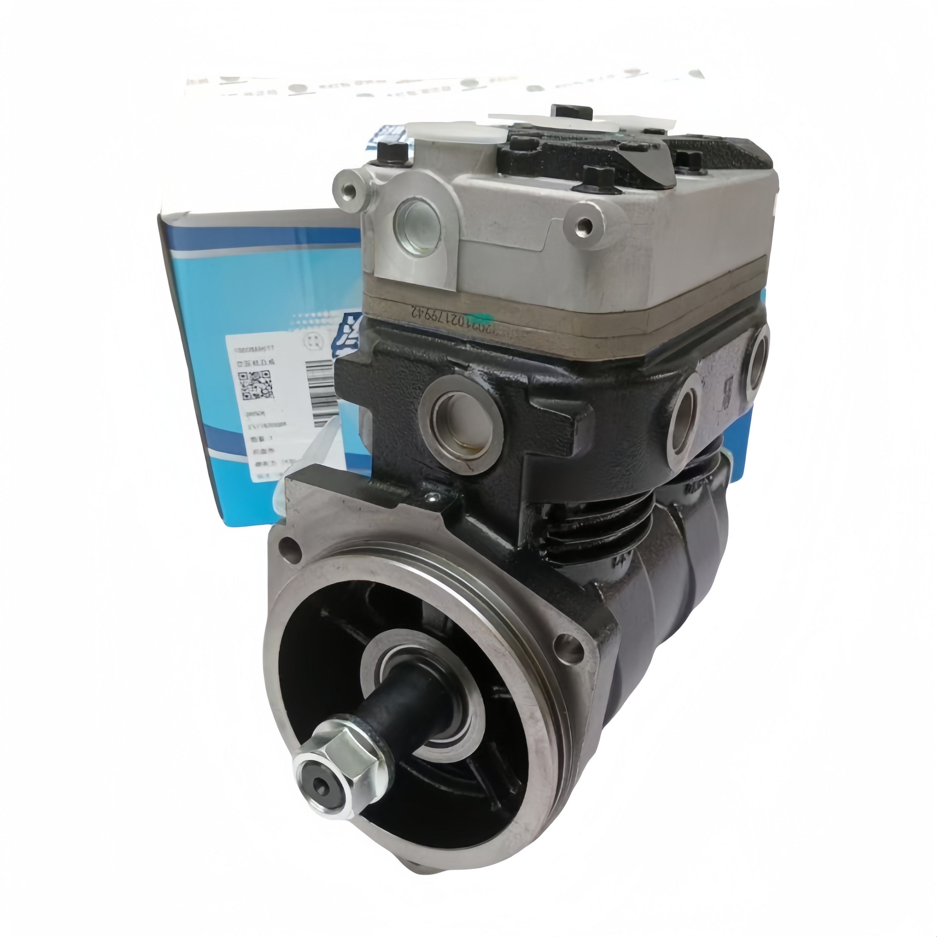 1000889077 Dual Cylinder Air Brake Compressor for Truck Parts Howo Man Weichai WP10H Shaanxi FAW Volvo
