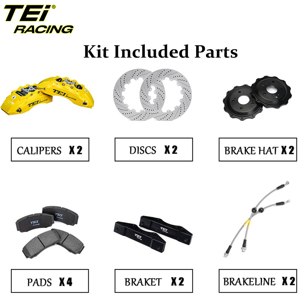 TEI Racing P60ES Front Big Brake Kit 6 Piston Caliper with 355*32mm Rotor BBK Auto Brake System for Toyota86 18 Inch Car Rim