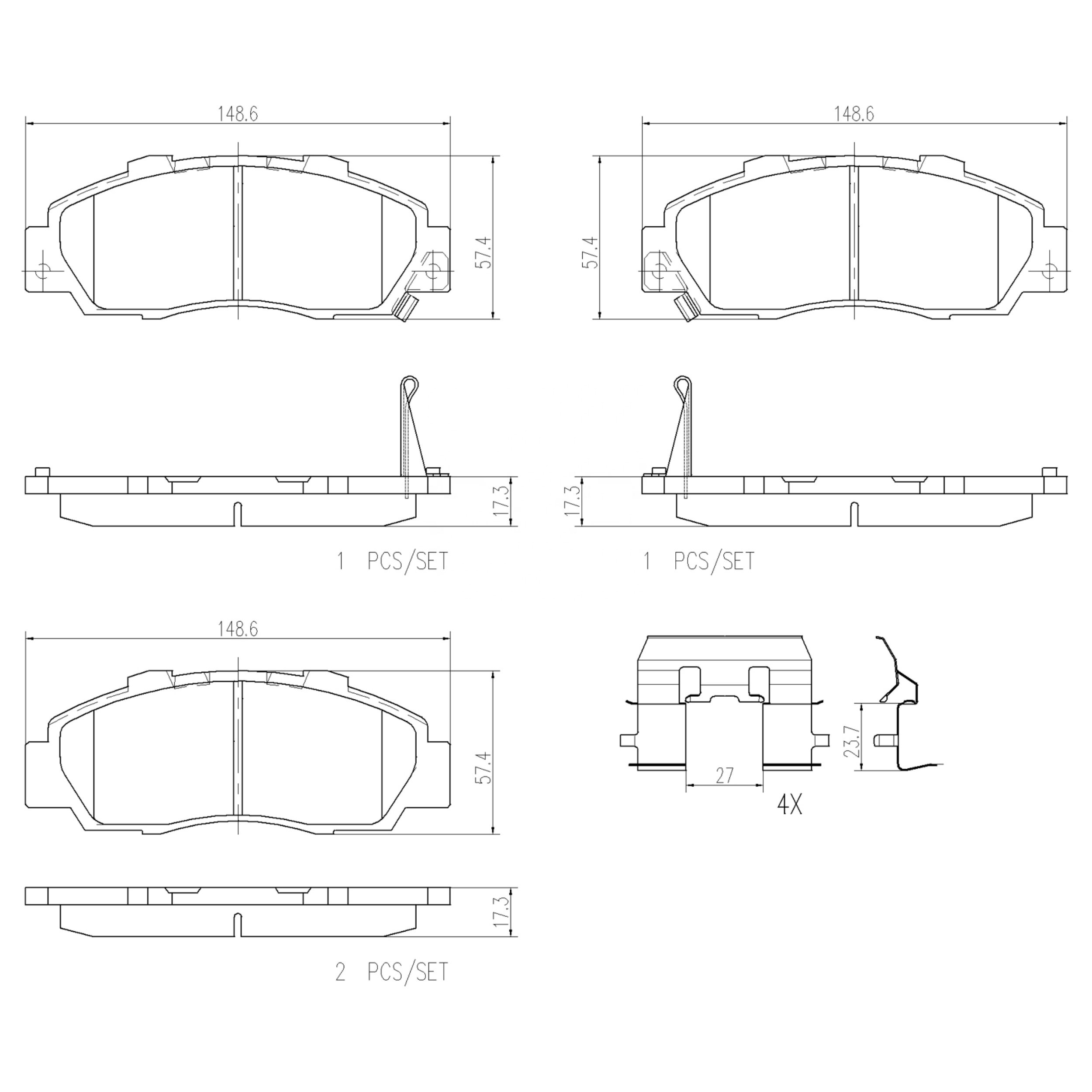 High Performance Factory Auto Parts Brake Pads (Pastillas De Freno) OEM Disc D503/wva 21651/21652/21653 Is Front Axle Brake