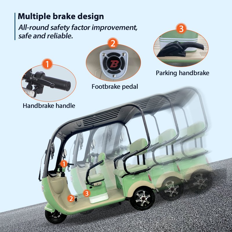 2024 New Electric Tricycles for Passengers New Model Electric Tricycle Taxi Best Sell Tuk Tuk for Sale