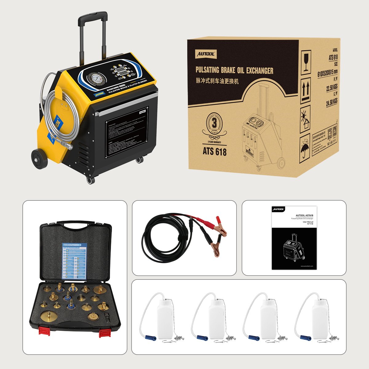 Latest Stock AUTOOL AST618 Pulsating Brake Fluid Exchanger Automotive Brake Extractor Oil Pump Machine