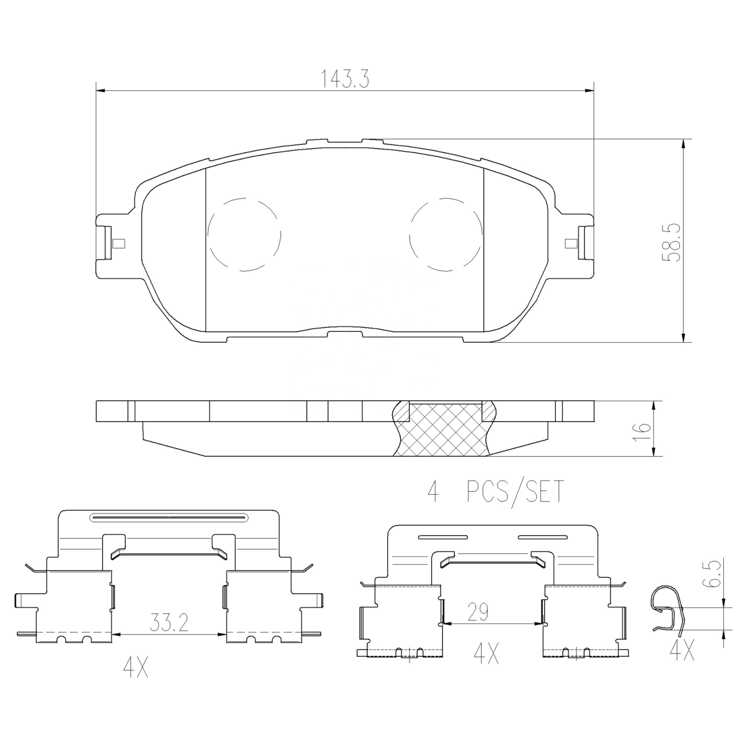 High Performance Factory Auto Parts Brake Pads (Pastillas De Freno) OEM Disc D906/ Wva 23855 Is Front Axle Brake for TOYOTA