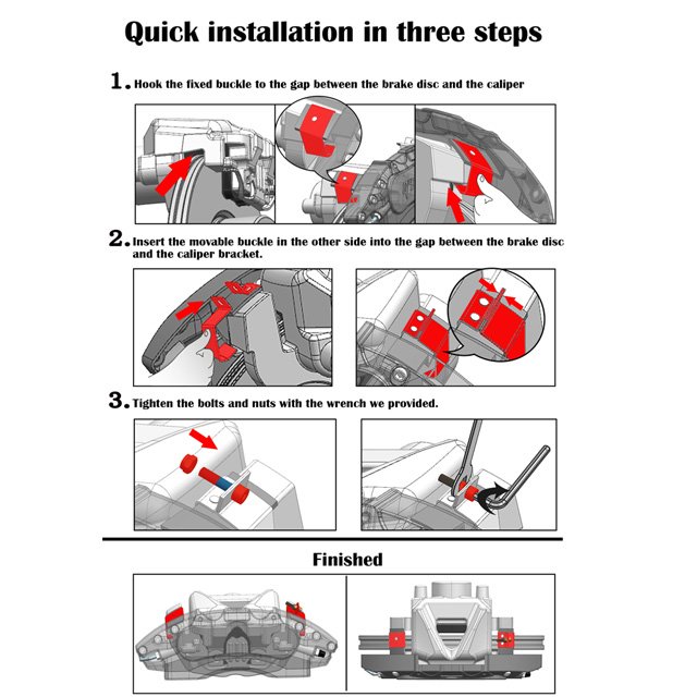 AOOA Racing Aluminum Caliper Covers for Audi No-Glue Required a Set of 4