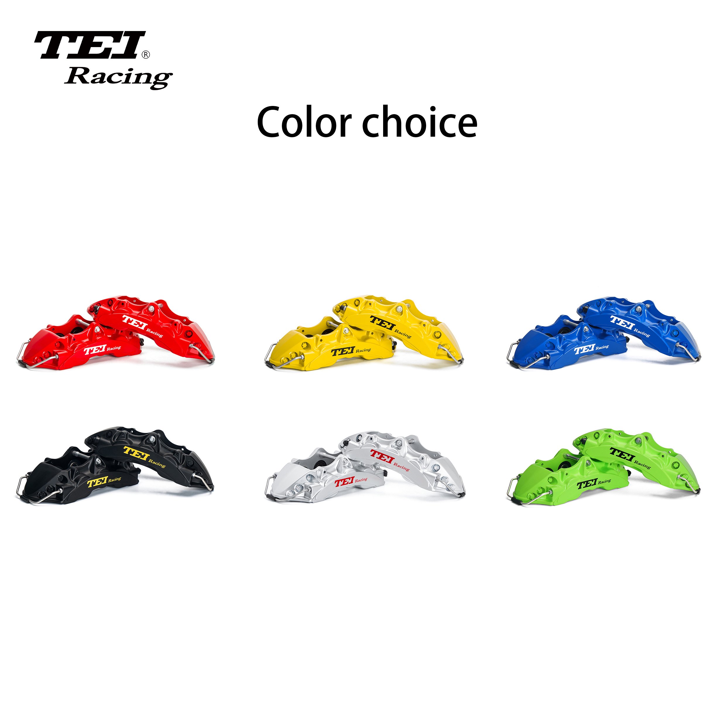 TEIRACING Big Brake Kit P60NS 6 Pot Split Caliper With 355/377 High Carbon Content Auto Brake System for 18/19 Inch Car Rim