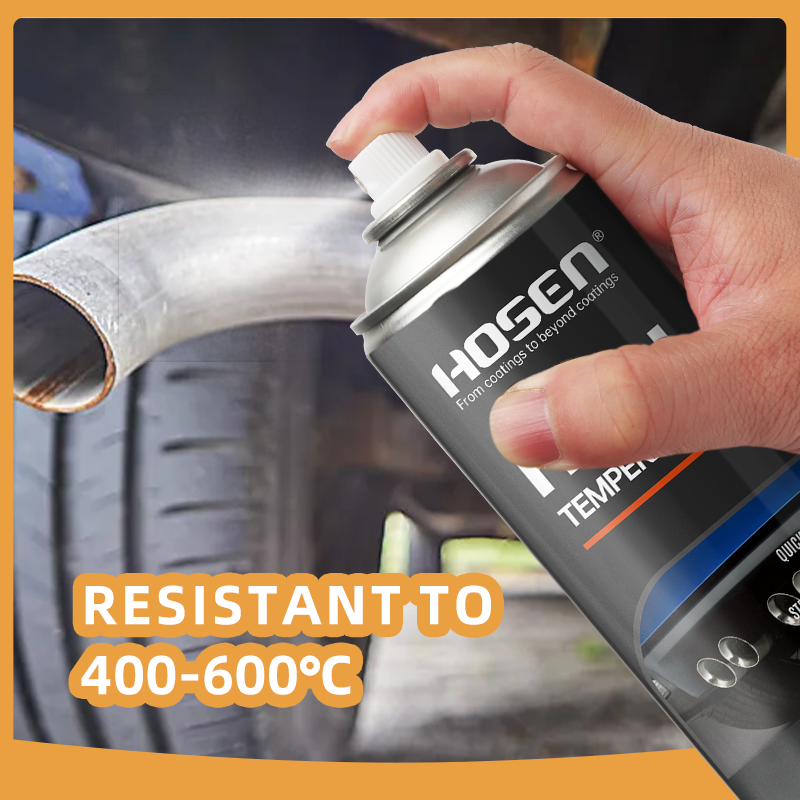 HOSEN Brand Heat Resistant Spray Paint Aerosol Painting High Temperature for Exhaust Pipe