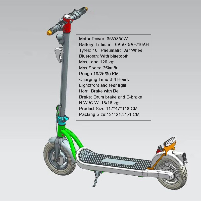 China Supplier E Self-balancing 10inch Fat Tire Electric Scooters 350W Lightweight NewE Scooter With Street Legal