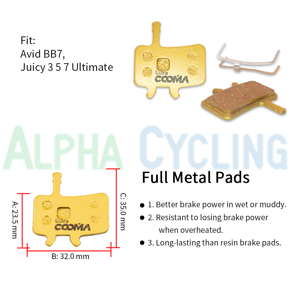 Metal Bicycle Disc Brake Pads for Avid BB7 Juicy 3 5 7 Ultimate Caliper