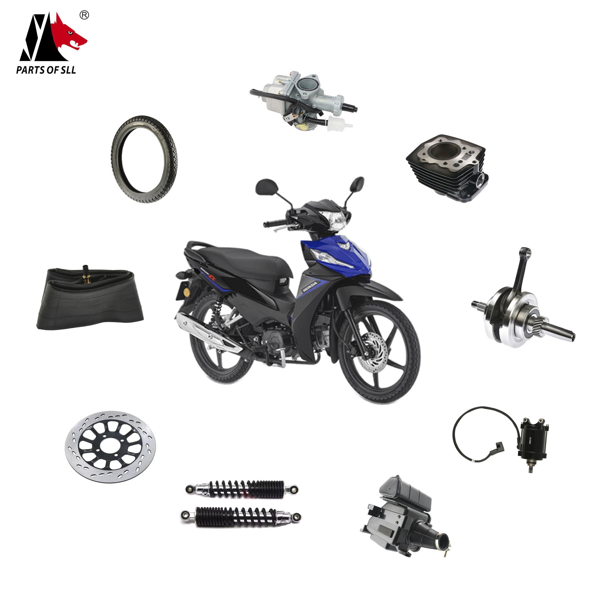 Wave110's Motorcycle Parts, Engine Parts, Frame and Body Systems, the Most Popular Motorcycle in Argentina