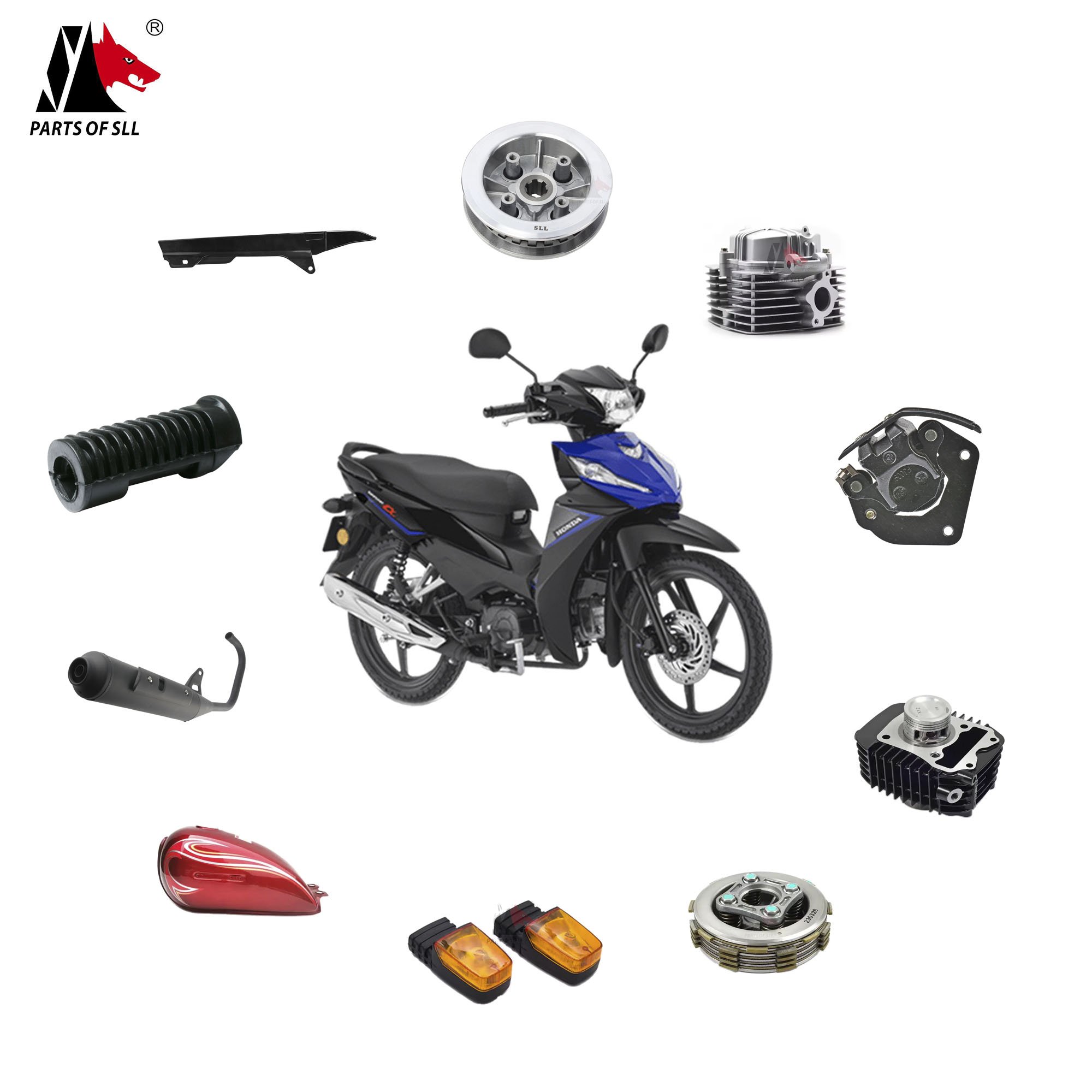 Wave110's Motorcycle Parts, Engine Parts, Frame and Body Systems, the Most Popular Motorcycle in Argentina