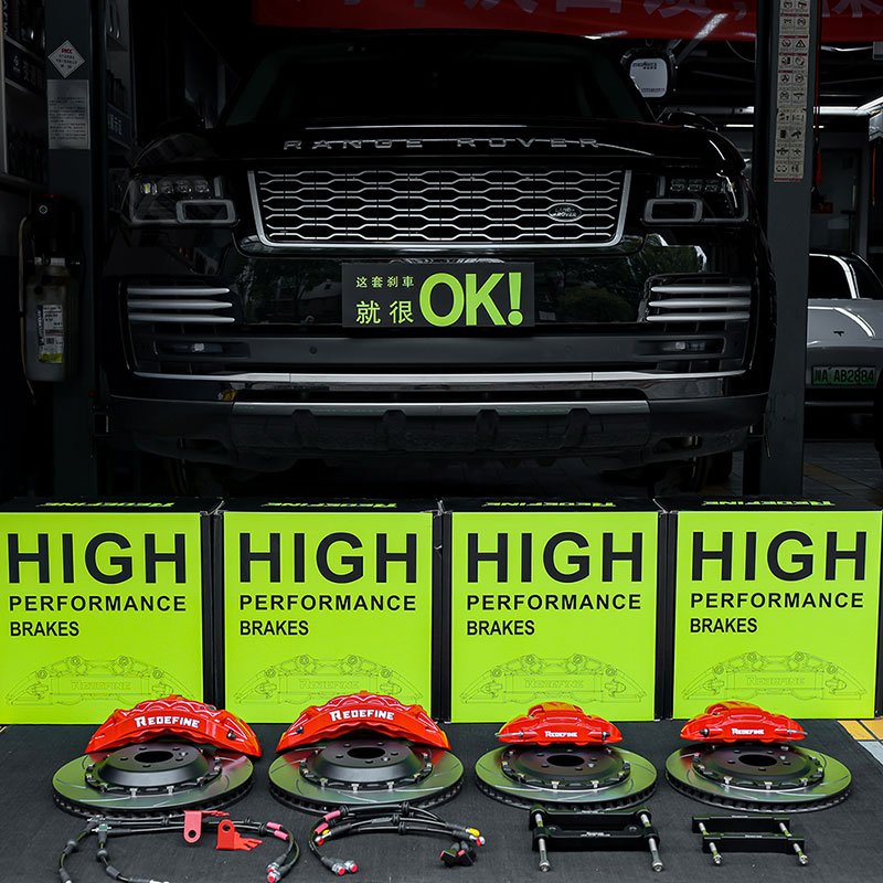 Supports 90% Vehicles Forged Aluminum Alloy Front Rear 8 Pot Brake Caliper 8 Piston Brake Kit for Land Rover Range Rover