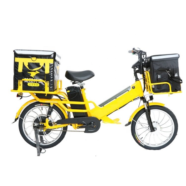 Full Suspension Electric Cargo Bike 48V 350W Electric City Bike 20 Inch Dual Battery Step Through Electric Bike for Adults