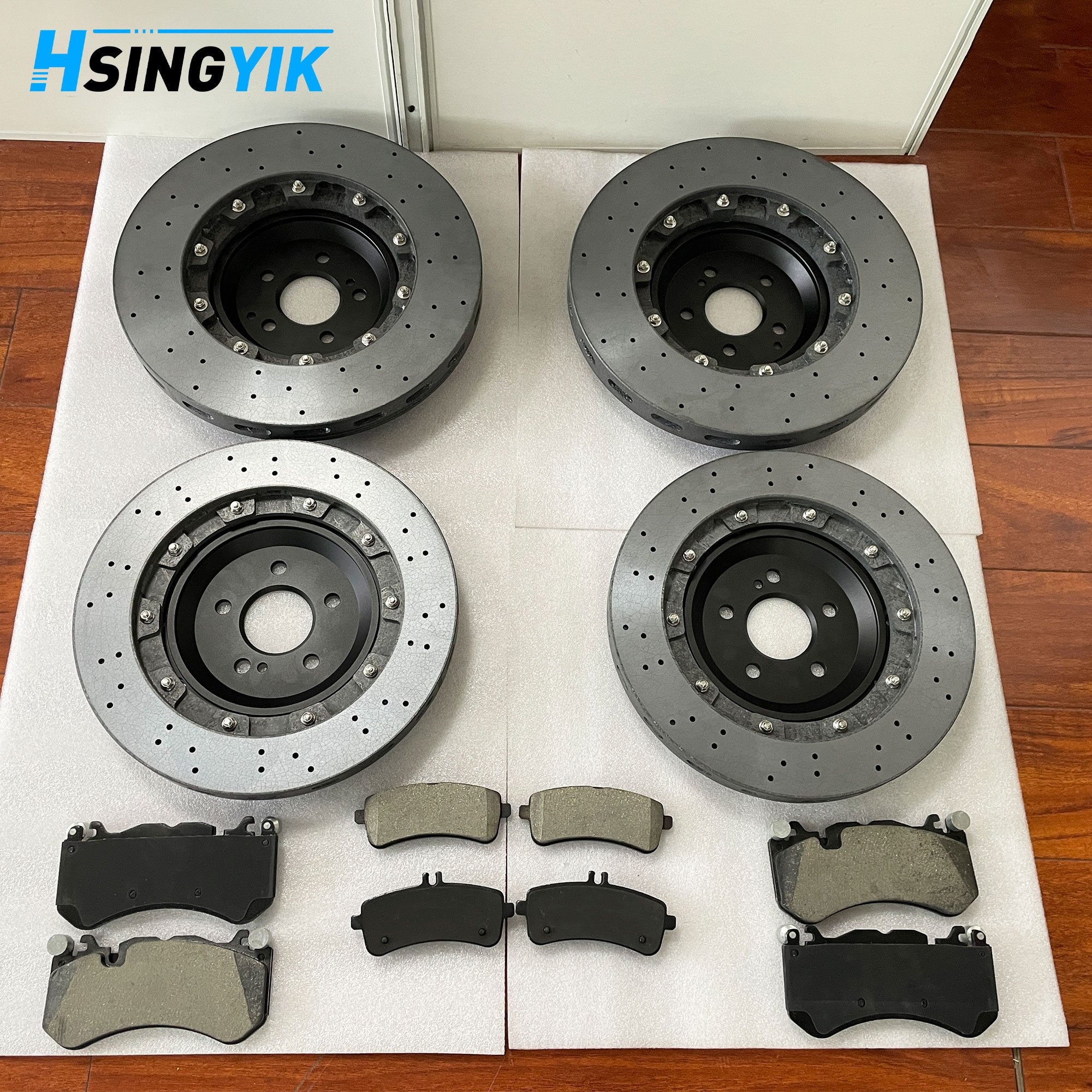 Front Rear Carbon Ceramic Brake Disc Rotors and Pad for Mercedes Benz AMG GT63 E63 C63 SL63 GLC63 390mm 360mm