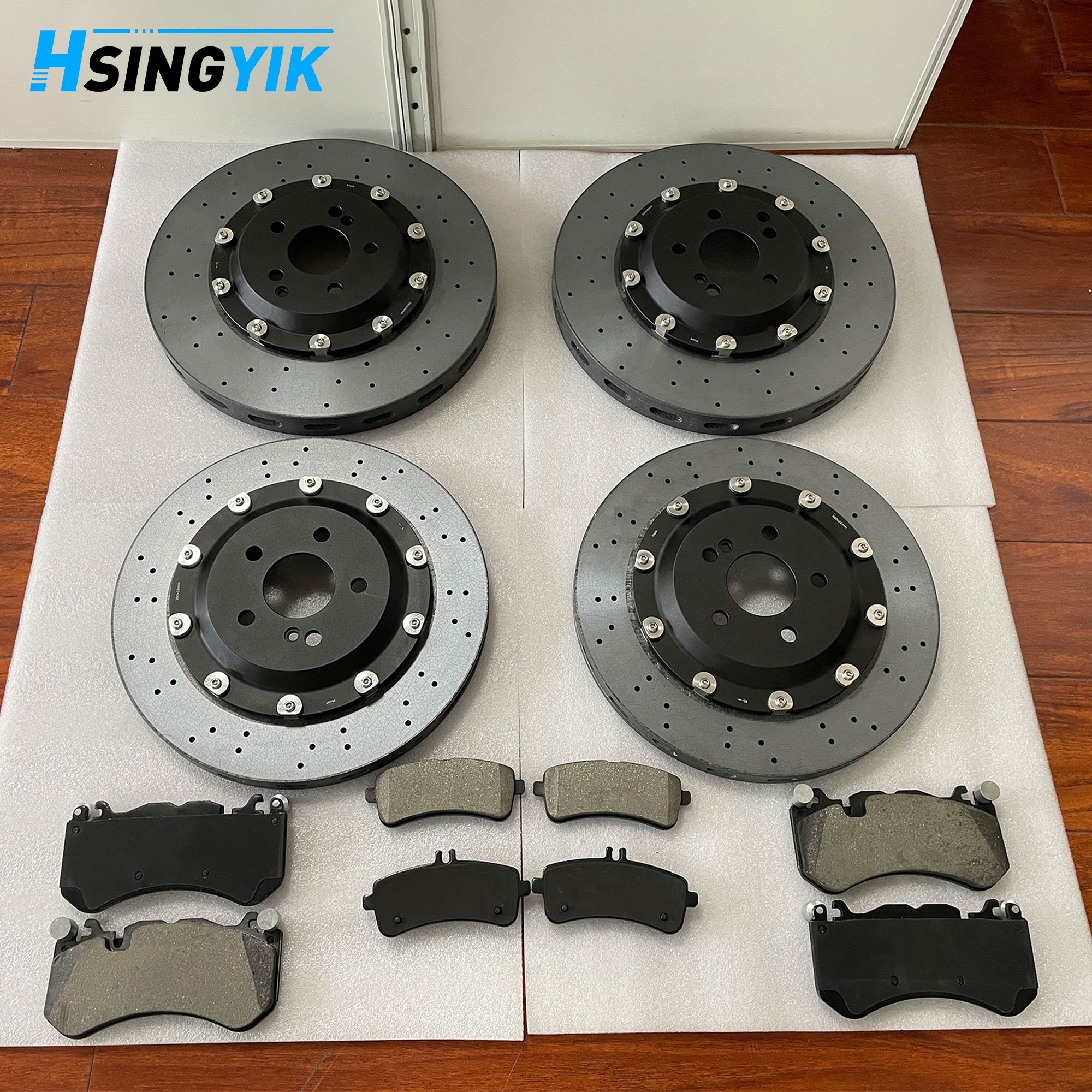 Front Rear Carbon Ceramic Brake Disc Rotors and Pad for Mercedes Benz AMG GT63 E63 C63 SL63 GLC63 390mm 360mm