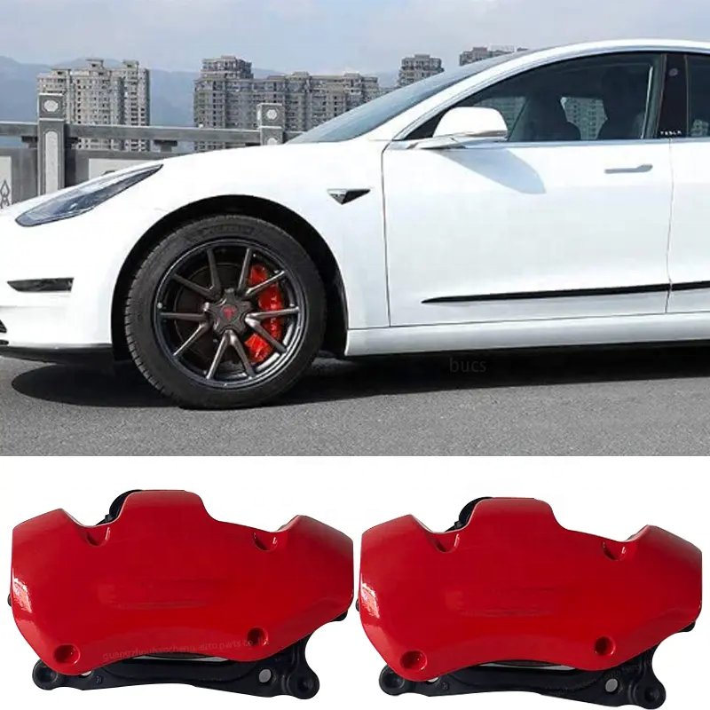 For Tesla Model 3 Rear Performance Caliper Set Great Condition OEM Red Brake Caliper Covers