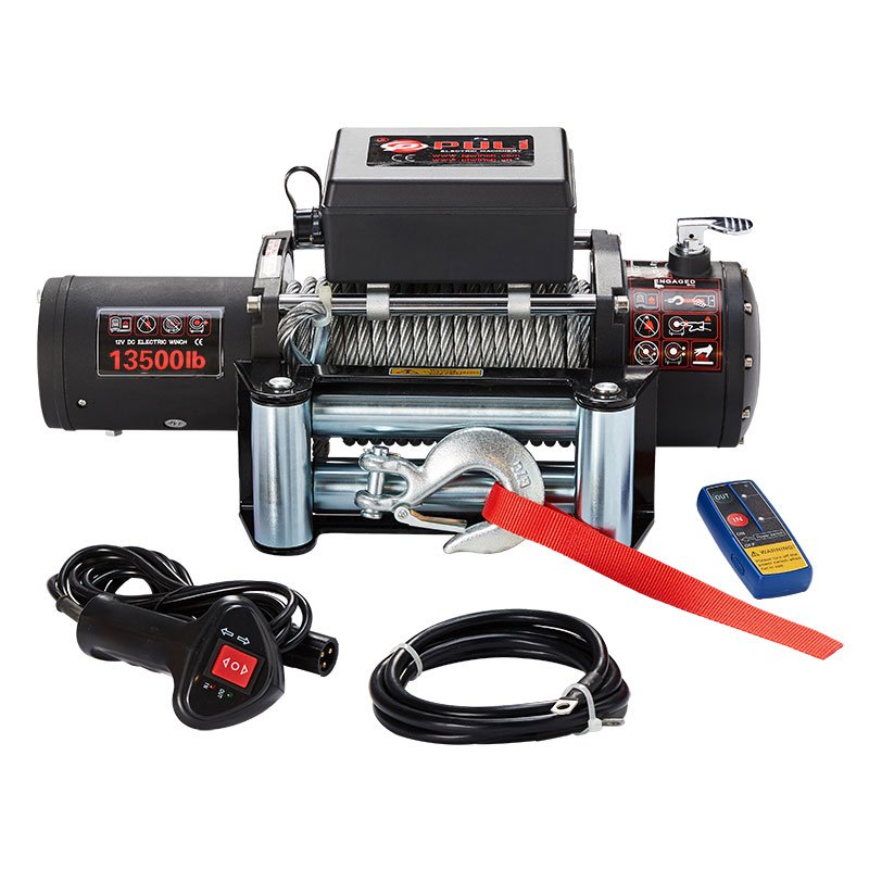 Power Motor Strong Gears Quiet Brake Fast Speed 13500lb Winch 12V for jeep Auto Car Offroad 4x4
