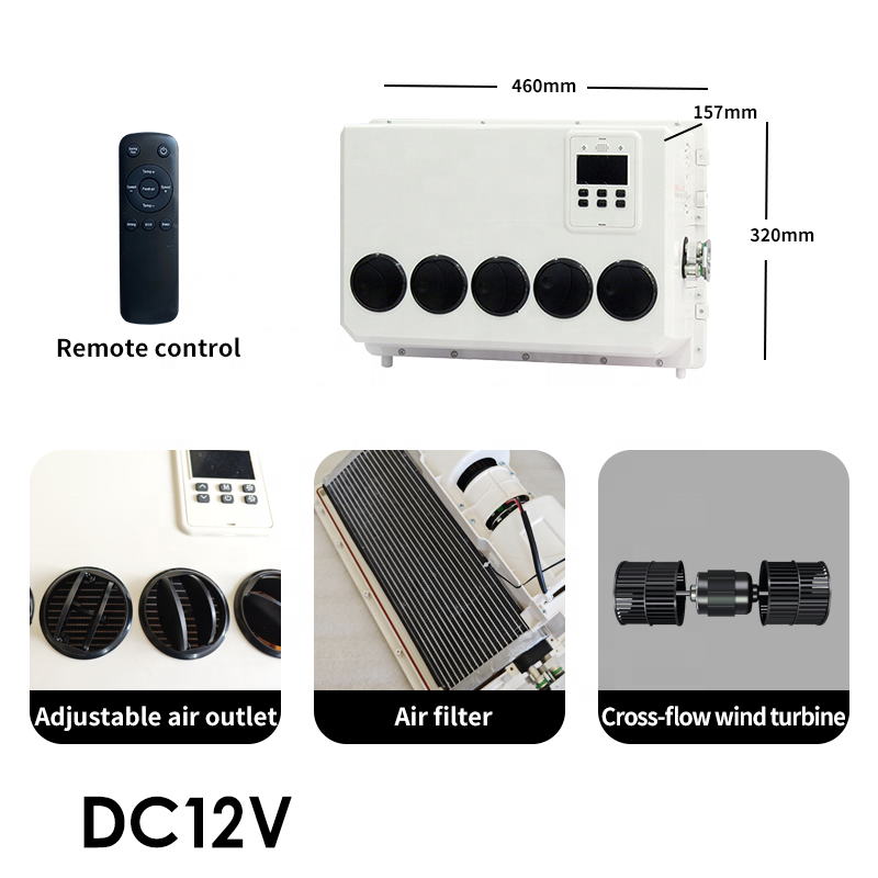 12V Split Air Conditioning System for Cars Trucks & Campers 24V Roof-Mounted Electric AC Pure RV Air Conditioner Parking Roofs