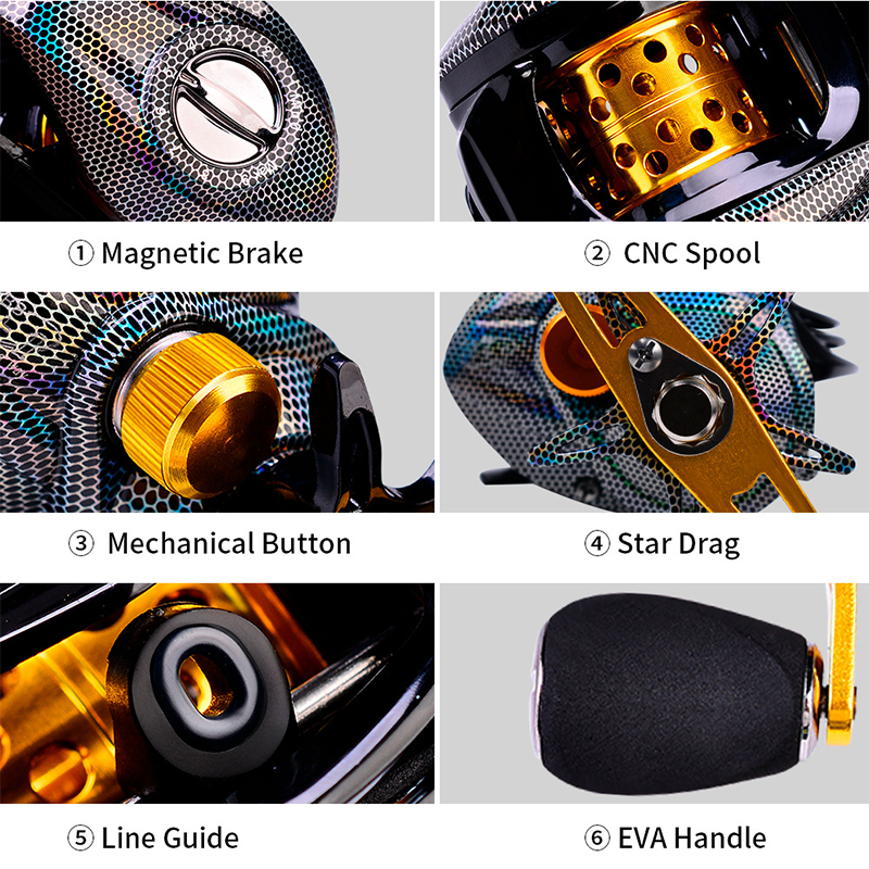 Newbility 3+7 Fishing Scroll Ultra Light Fishing Reel 18+1BB 10 kg Drag Magnetic Break 7.2:1 Gear Bait