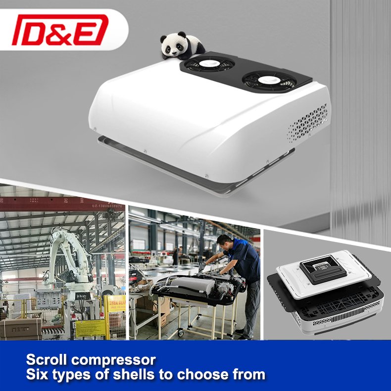 2025 White Style Dual Fan Parking Air Conditioner DC12V 24V Suit for Truck RV Camper Tractor Excavator DE-8 Item