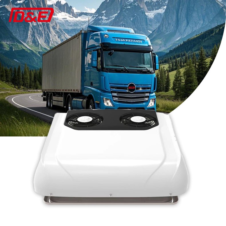 2025 White Style Dual Fan Parking Air Conditioner DC12V 24V Suit for Truck RV Camper Tractor Excavator DE-8 Item