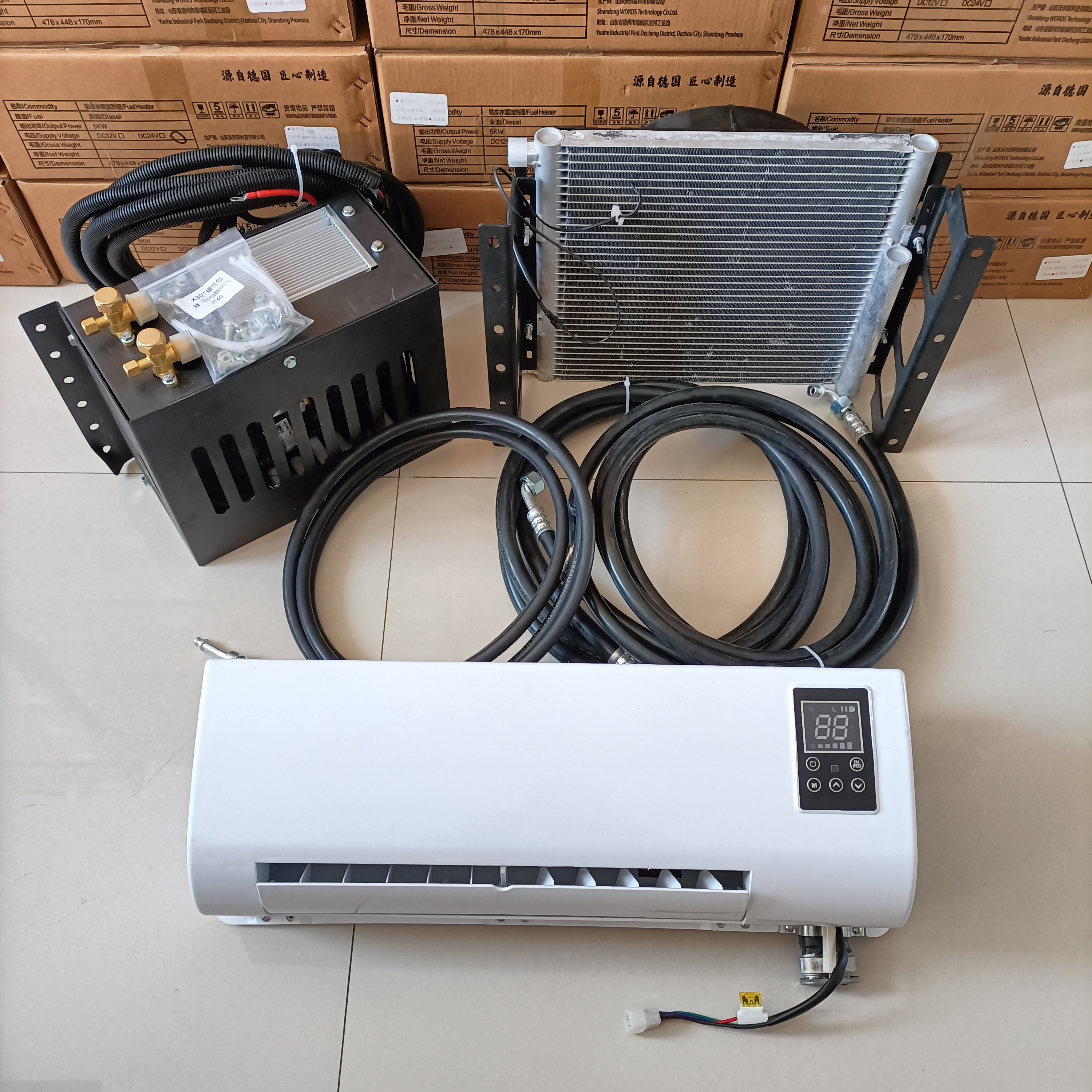 2023 Explosive Models 12v 24v Parking Cooler Car Inverter air Conditioner Under Dash Ac With Factory