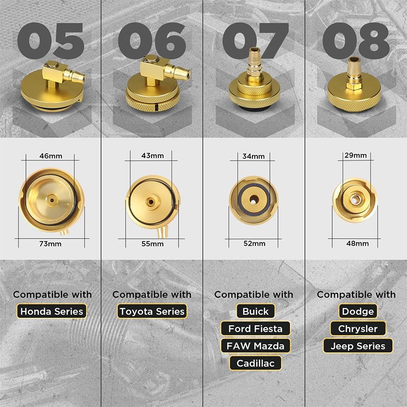 17pcs Aluminum Adapters Master Cylinder Bleeder Tool Kit Most Vehicles Brake Fluid Bleeding or Refilling Vehicle Tools