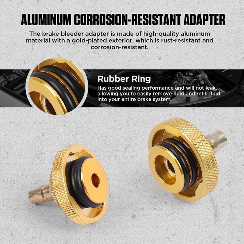 17pcs Aluminum Adapters Master Cylinder Bleeder Tool Kit Most Vehicles Brake Fluid Bleeding or Refilling Vehicle Tools