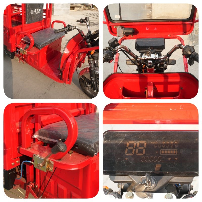 3-Wheel Electric Keke Tricycle Folding Tuk Tuk Car Seat Double Passenger Freight Electric Tricycle with 60v Open Body on Sale