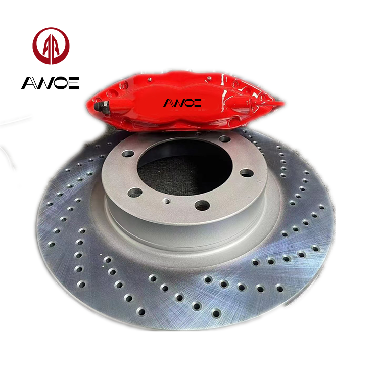 Manufacturer Customized Logo F40 4 Pot 380*28mm Aluminium Parking Brake Caliper Modified Eletronic Alppard 30 Rear Wheel