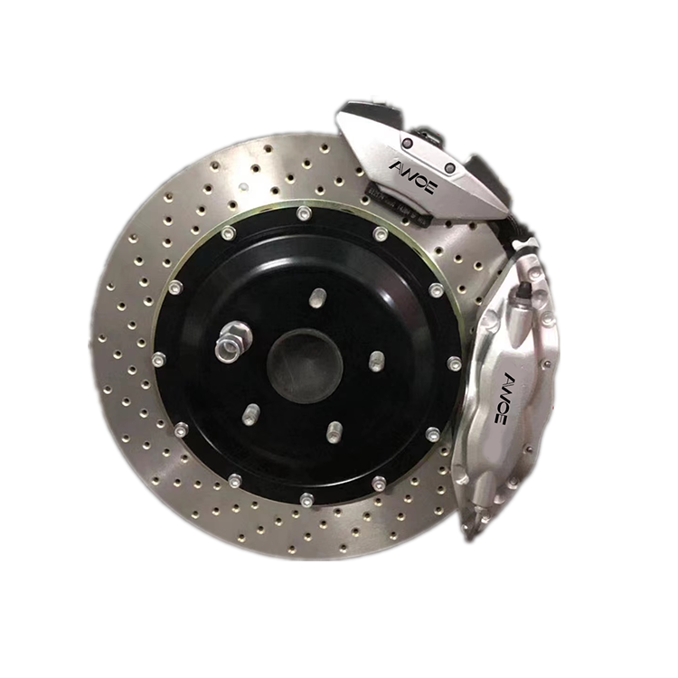 Manufacturer Customized Logo F40 4 Pot 380*28mm Aluminium Parking Brake Caliper Modified Eletronic Alppard 30 Rear Wheel