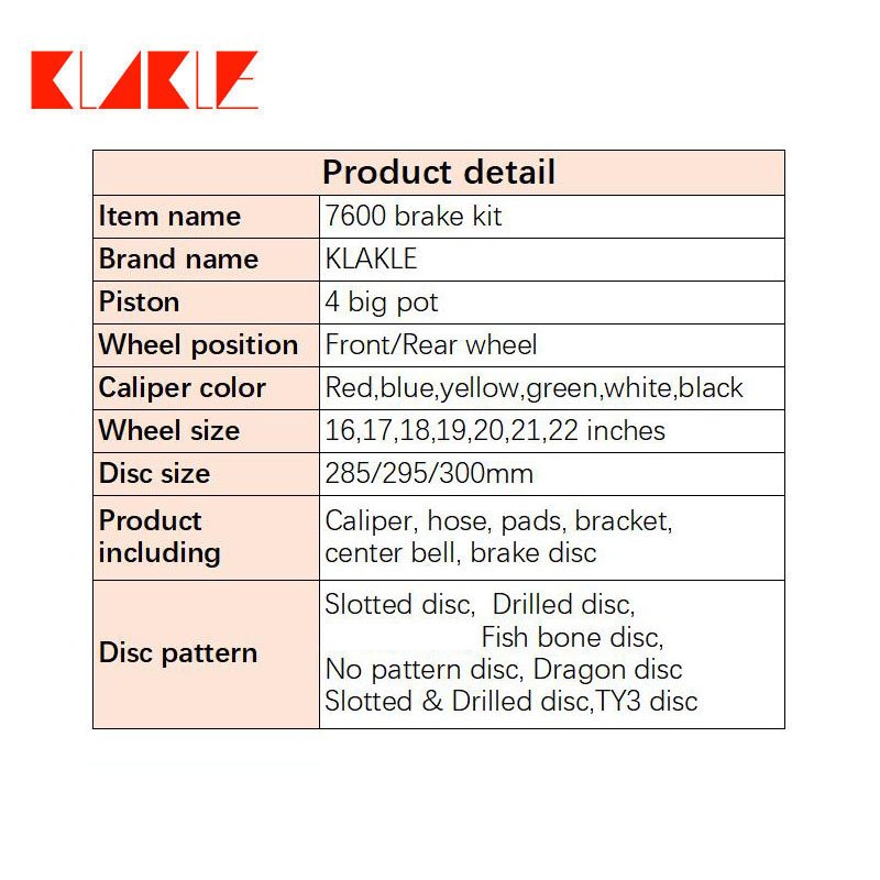 KLAKLE Designer 7600 Black Calipers Street Pads PCD 4x100 285*24MM Slotted Rotors Center Bell for BMW E30 Front Wheel