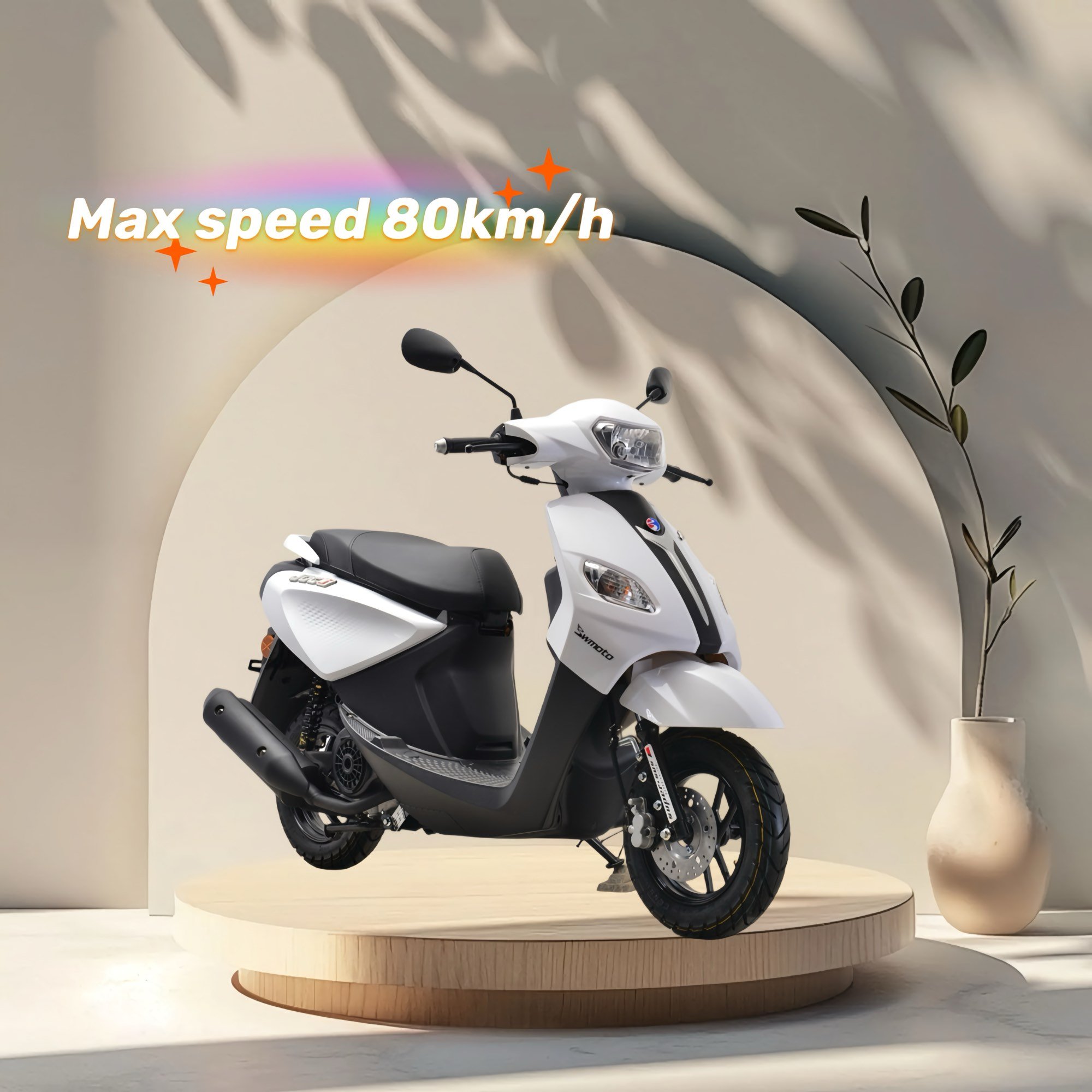 HX Factory 125CC Gasoline Motorcycle 4 Stroke CDI Scooter Air Cooled Engine scooter Disc Drum Brake Scooter for Adults