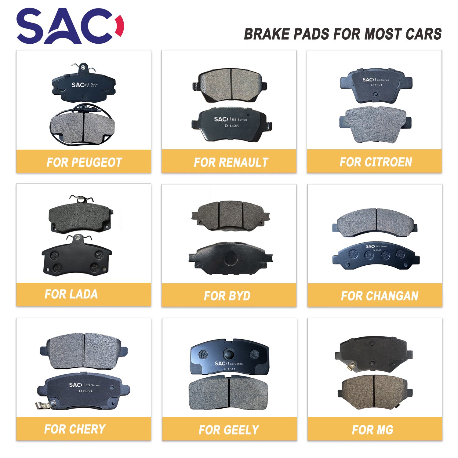 3500700U2230-F01 D1354 Semi-metal Rear Disc Brake Pads for JAC S2 S3 Refine T80 S 3