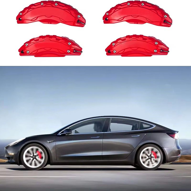 2024 Sports-Style Car Accessories Front and Rear Brake Caliper Covers for Tesla Model 3 & Model Y 4 PCS Bumper Type