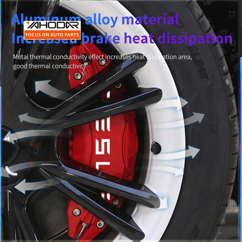 2024 Sports-Style Car Accessories Front and Rear Brake Caliper Covers for Tesla Model 3 & Model Y 4 PCS Bumper Type