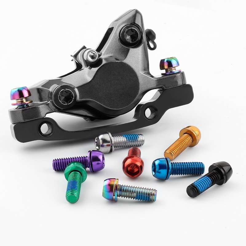 MUQZI M6x17mm Bike Disc Brake Caliper Screws Crank Arm Taper Head Bolt MTB Stem Rainbow Screw