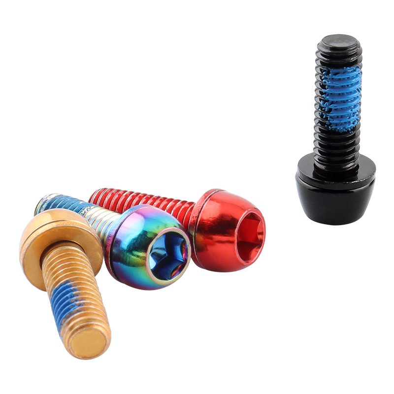 MUQZI M6x17mm Bike Disc Brake Caliper Screws Crank Arm Taper Head Bolt MTB Stem Rainbow Screw