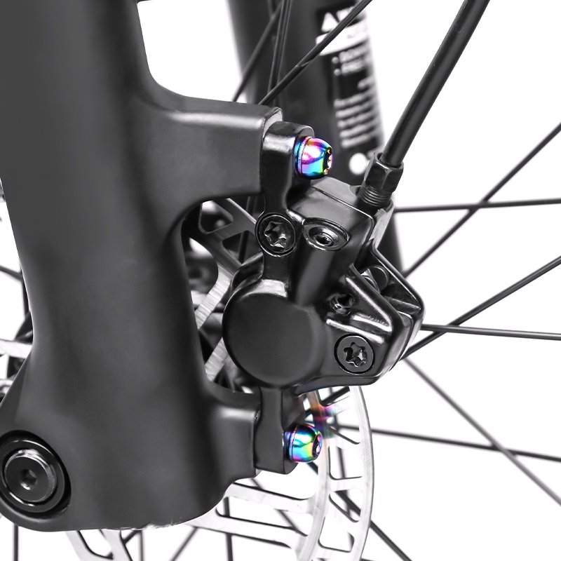 MUQZI M6x17mm Bike Disc Brake Caliper Screws Crank Arm Taper Head Bolt MTB Stem Rainbow Screw