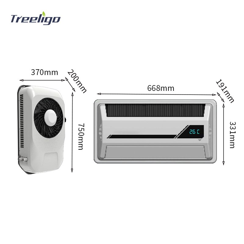Cabin Sleeper AC Unit 24v Battery Powered Parking Air Conditioner 12v Dc air Conditioner