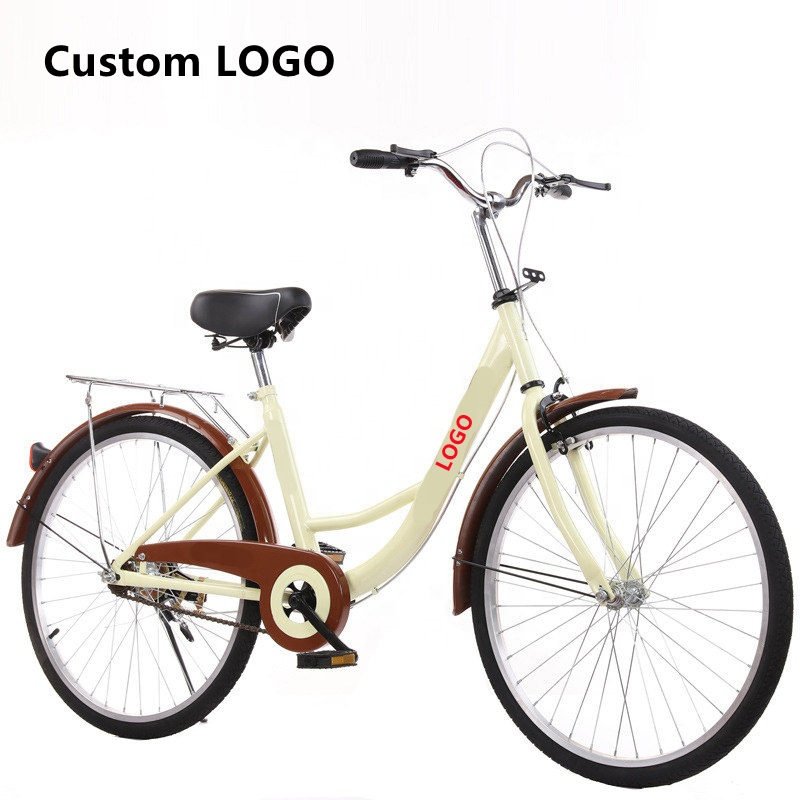 26 Inch Single Speed Sports Green Life Classic Touring Retro Adult Ladies Aluminium Bicycle City Bike With Basket