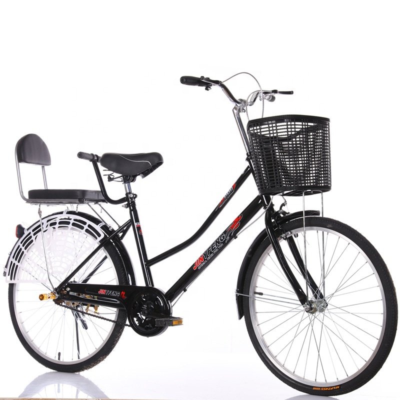 26 Inch Single Speed Sports Green Life Classic Touring Retro Adult Ladies Aluminium Bicycle City Bike With Basket