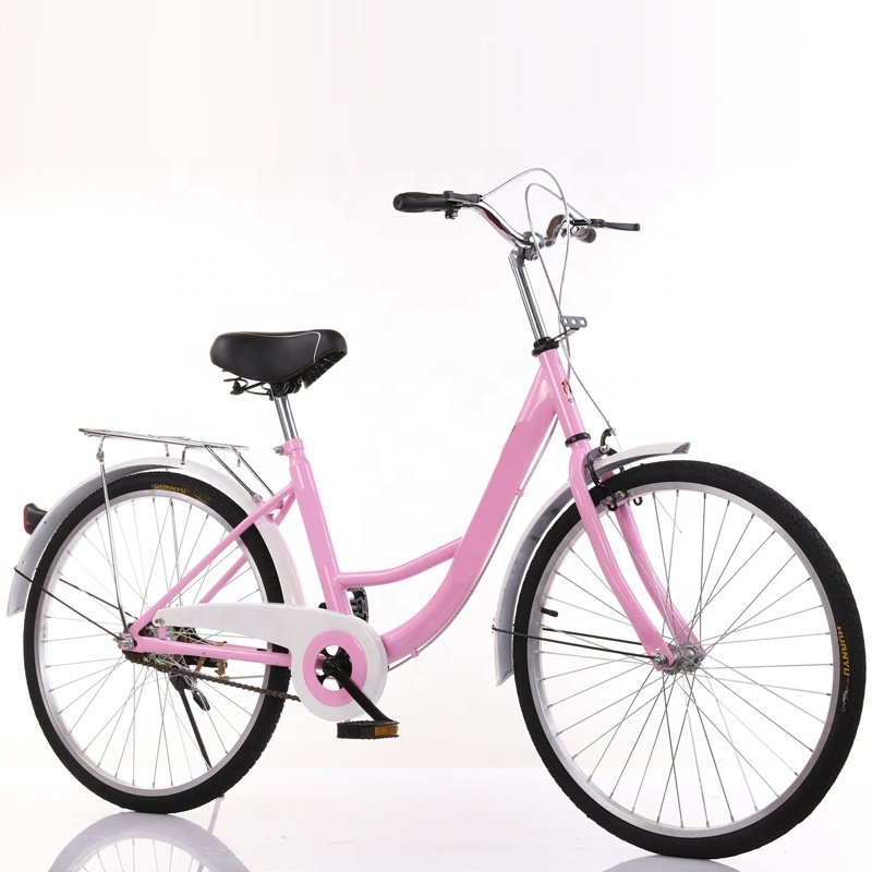 26 Inch Single Speed Sports Green Life Classic Touring Retro Adult Ladies Aluminium Bicycle City Bike With Basket