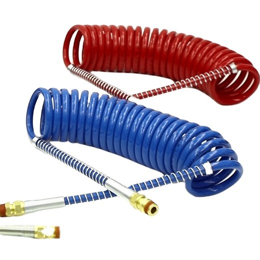 Air Brake Suzi Coil 1/2" OD Short Tail Fitted Pair for Truck Trailer Tubing Meet SAE J844 Type B Standard