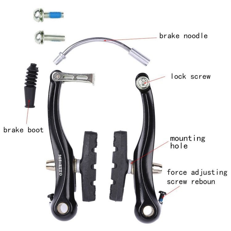 Aluminum 1 Pair MTB Mountain Bike V-Brake Caliper Bicycle Brake Pads V-brakes Accessories