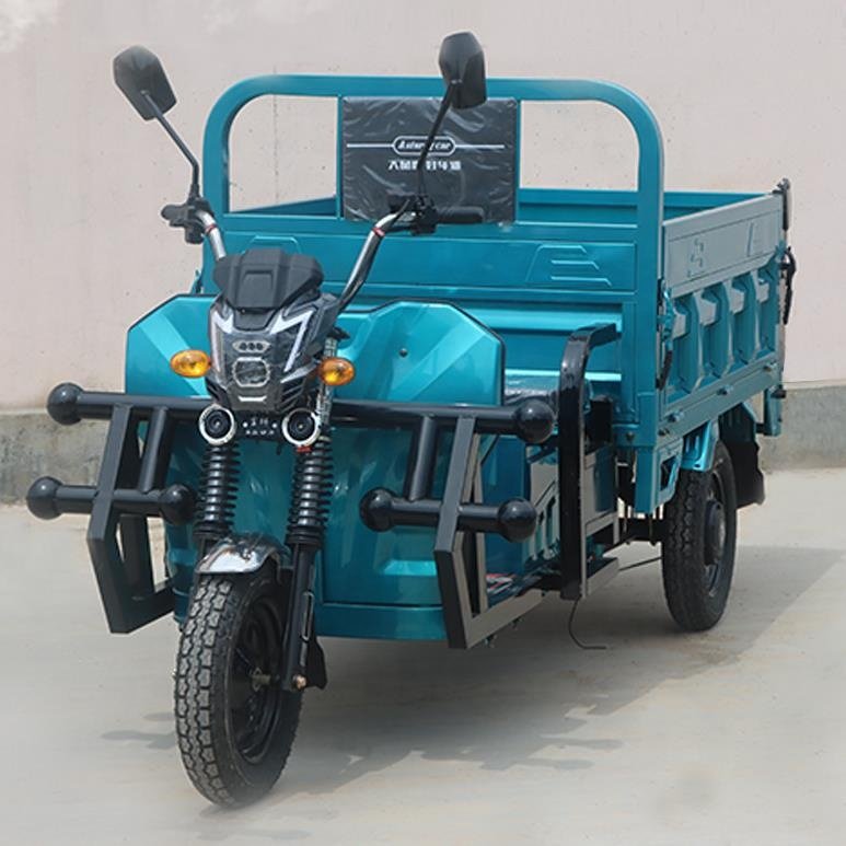 3-Wheel Electric Dumper Tricycle for Adults 60V/1500W Cargo Tricycles with Front Disc + Rear Drum Brake CE Certified