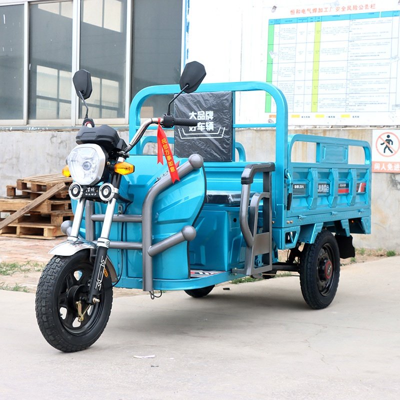 3-Wheel Electric Dumper Tricycle for Adults 60V/1500W Cargo Tricycles with Front Disc + Rear Drum Brake CE Certified