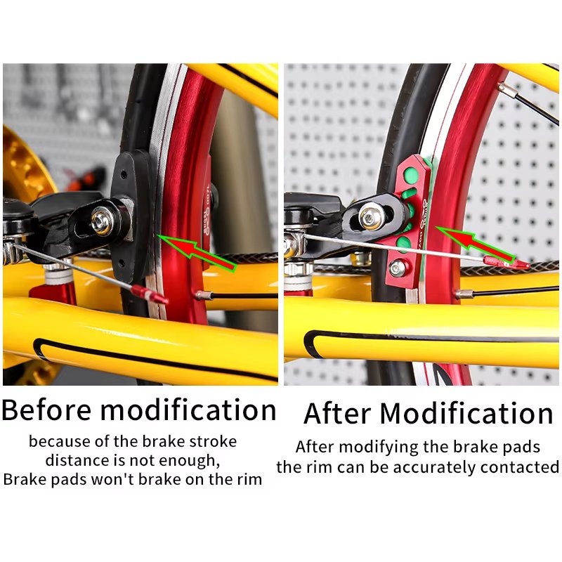 Extend Brake Pads Aluminum Alloy & Carbon Wheel Quiet Brake Shoes MTB Road Folding Bicycle Brake Pad Extend Adapter
