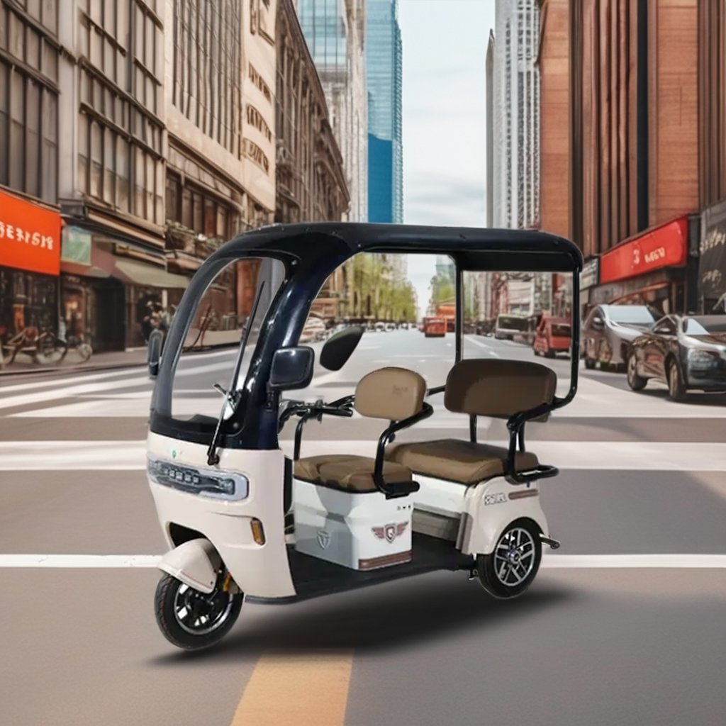 QSD Popular 500W Green Energy Electric Tricycle 48V 3-Wheel Double Rear Drum Brake Steel Roof Open E Trike