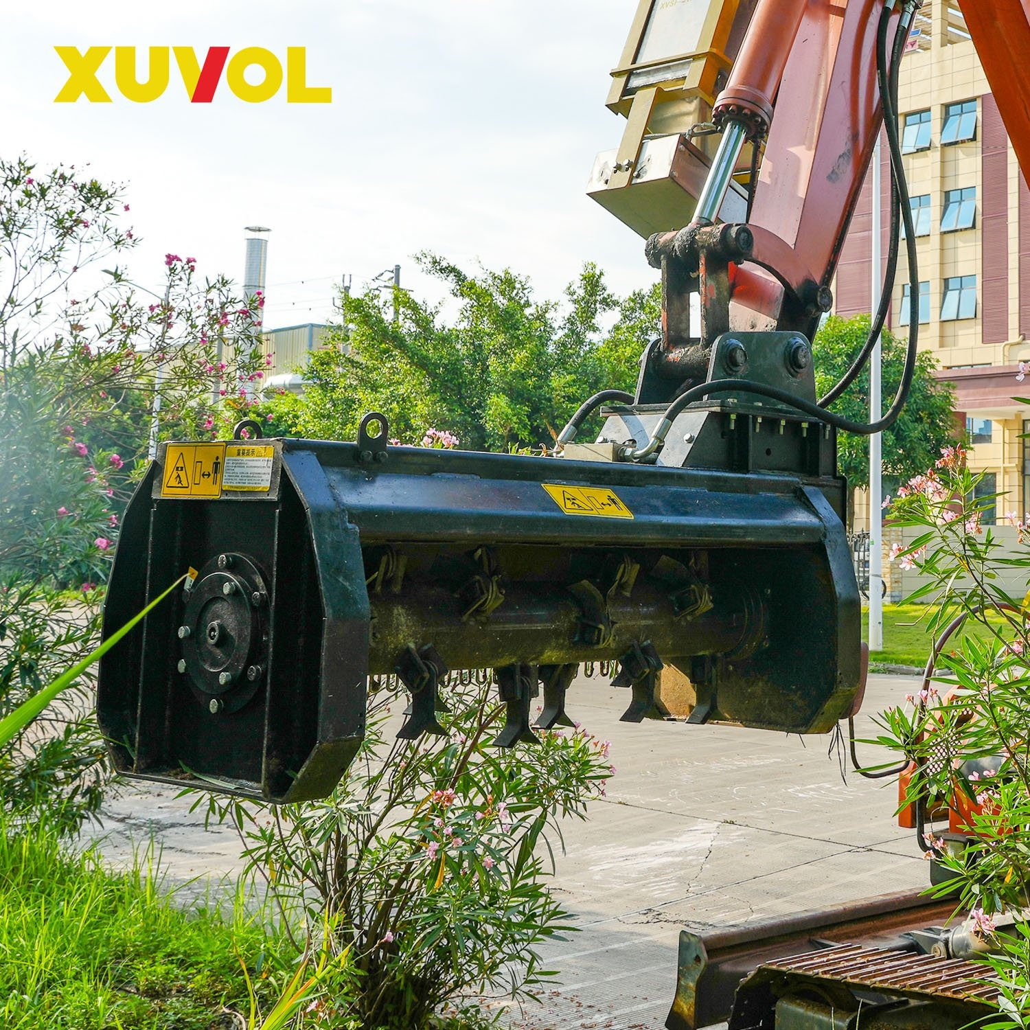 XUVOL XVJ-100CJ Forestry Home Garden Use Factory Customized Hydraulic Brake 7-8 Ton Excavator Grass Cutting Mower Forest Mulcher